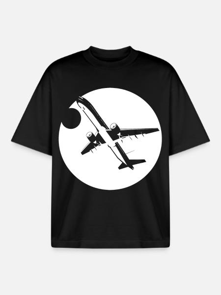 Aviator Drawing - Boxy Heavyweight Unisex Organic T-Shirt by Stanley/Stella - black