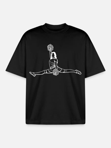 Cheerleader Sketch - Boxy Heavyweight Unisex Organic T-Shirt by Stanley/Stella - black