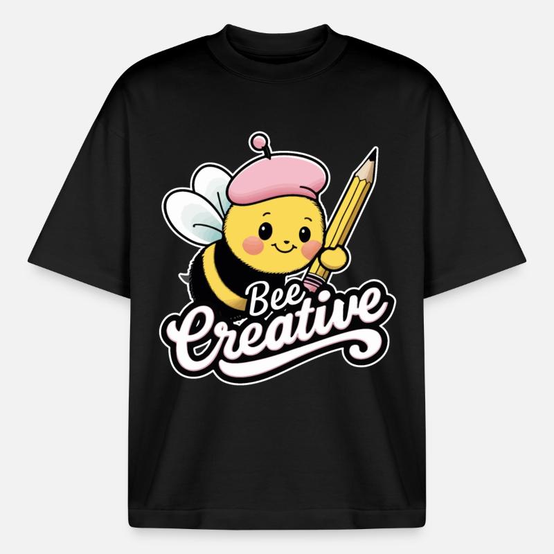 kreative Biene Bee be creative - Boxy Heavyweight Unisex Organic T-Shirt von Stanley/Stella - Schwarz