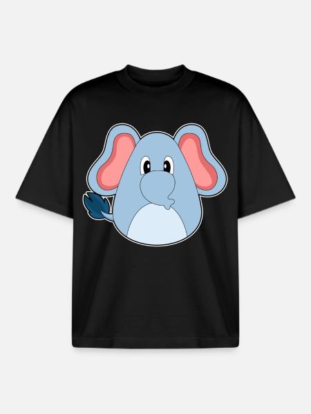 Elephant Easter Easter Egg - Boxy Heavyweight Unisex Organic T-Shirt by Stanley/Stella - black