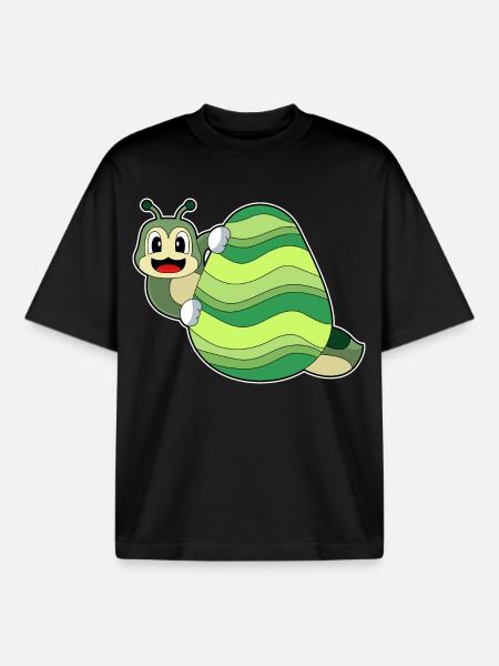 Caterpillar Easter Easter Egg - Boxy Heavyweight Unisex Organic T-Shirt by Stanley/Stella - black
