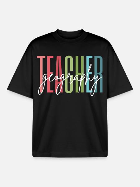 Geography Teacher Schule Danke Geschenk - Boxy Heavyweight Unisex Organic T-Shirt von Stanley/Stella - Schwarz