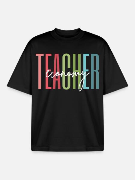 Professeur de Commerce École Cadeau d’enseignement - T-shirt unisexe boxy épais biologique Stanley/Stella - noir