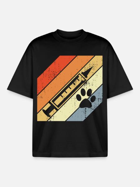 Seringue rétro - T-shirt unisexe boxy épais biologique Stanley/Stella - noir