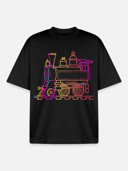 Railroad Comic - Boxy Heavyweight Unisex Organic T-Shirt by Stanley/Stella - black