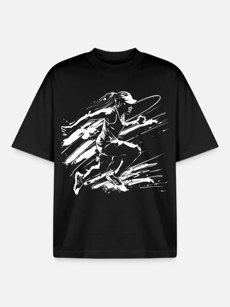 Runner Street Art - Boxy Heavyweight Unisex Organic T-Shirt by Stanley/Stella - black