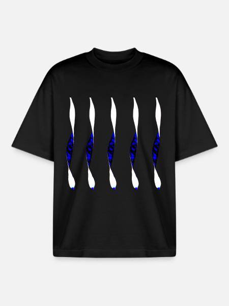 Silhouettes de Flammes Bleues - T-shirt unisexe boxy épais biologique Stanley/Stella - noir