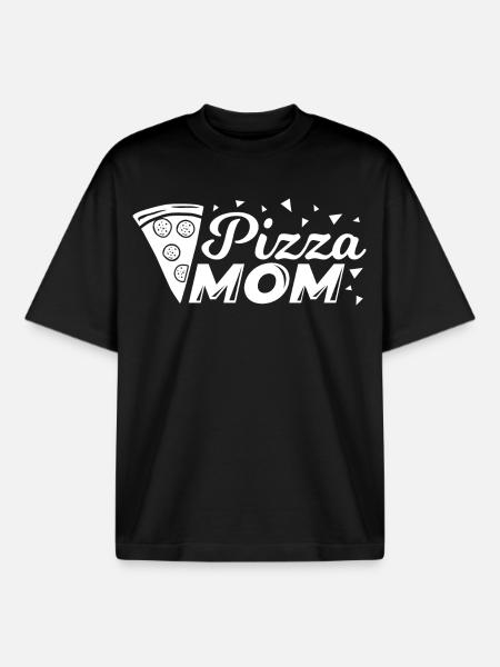 Pizza Mama - Boxy Heavyweight Unisex Organic T-Shirt by Stanley/Stella - black