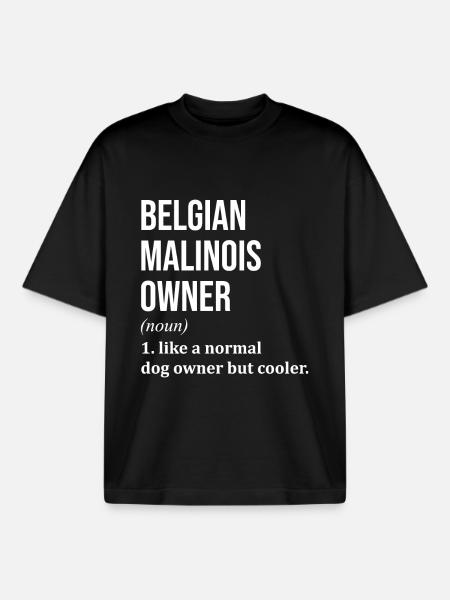 Belgian Malinois Belgian Malinois Belgian Malinois - Boxy Heavyweight Unisex Organic T-Shirt by Stanley/Stella - black