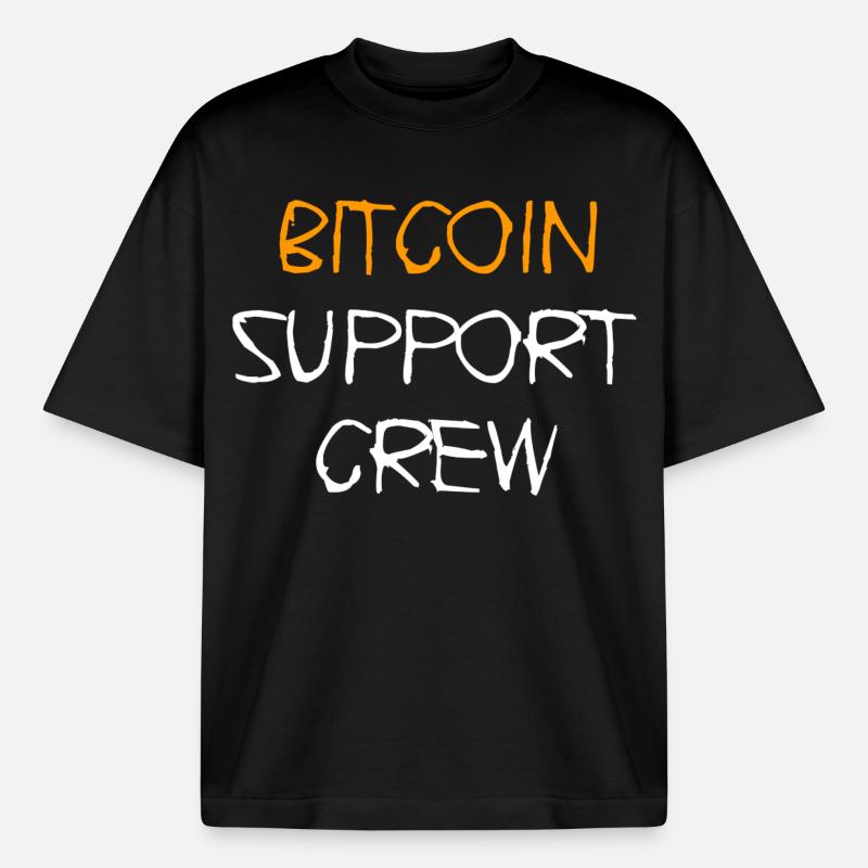 Bitcoin Support Crew Design - Boxy Heavyweight Unisex Organic T-Shirt von Stanley/Stella - Schwarz