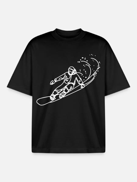Snowboarder Sketch - Boxy Heavyweight Unisex Organic T-Shirt by Stanley/Stella - black