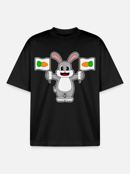 Rabbit Carrot - Boxy Heavyweight Unisex Organic T-Shirt by Stanley/Stella - black