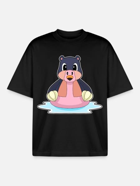 Mole Flamingo - Boxy Heavyweight Unisex Organic T-Shirt by Stanley/Stella - black