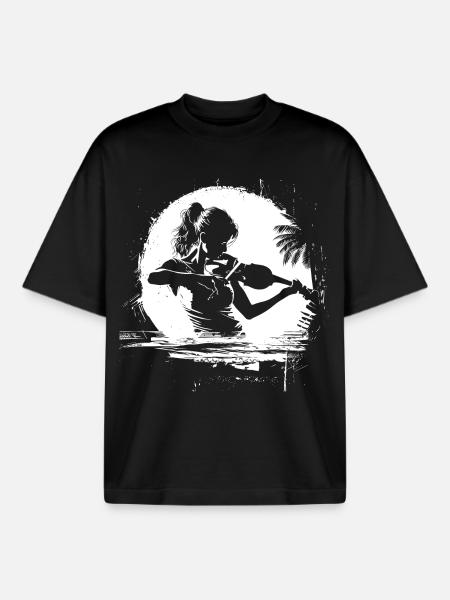 Violoniste - T-shirt unisexe boxy épais biologique Stanley/Stella - noir