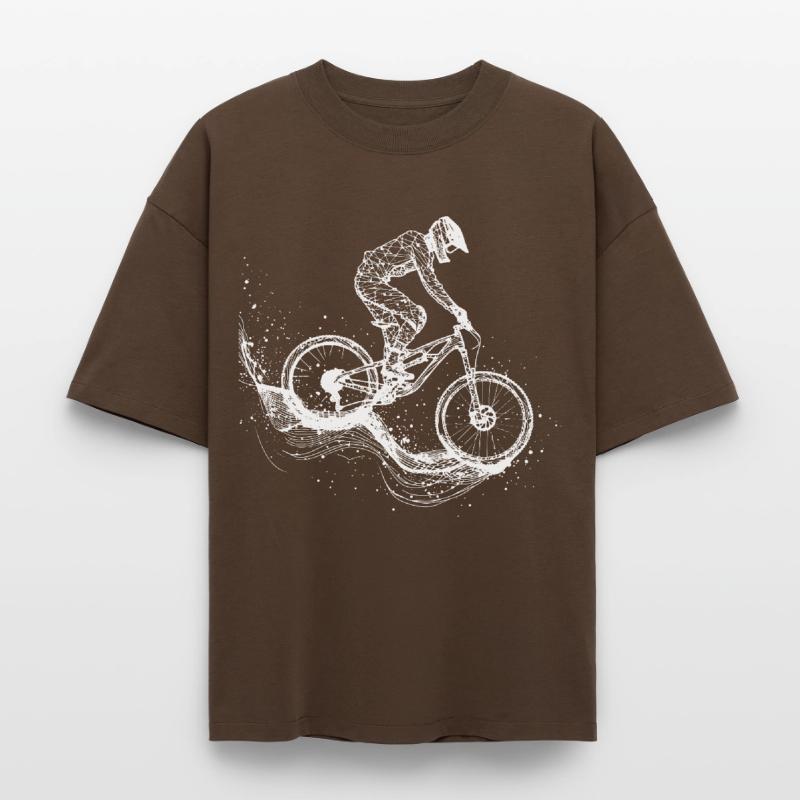 Mountain Biking Drawing Boxy Heavyweight Unisex Organic T-Shirt by Stanley/Stella