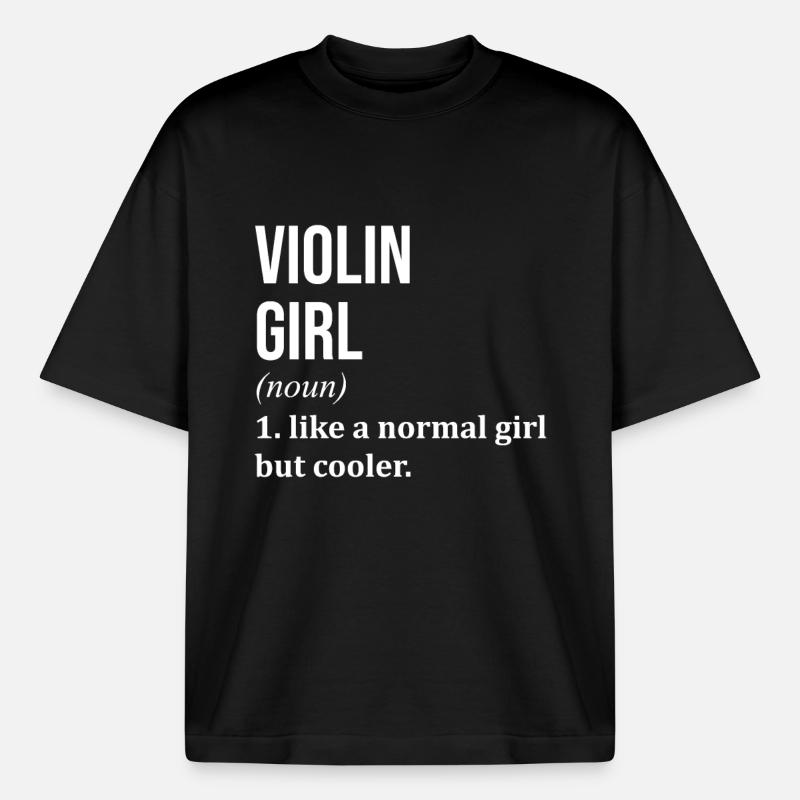 violon - T-shirt unisexe épais coupe boxy Stanley/Stella - noir