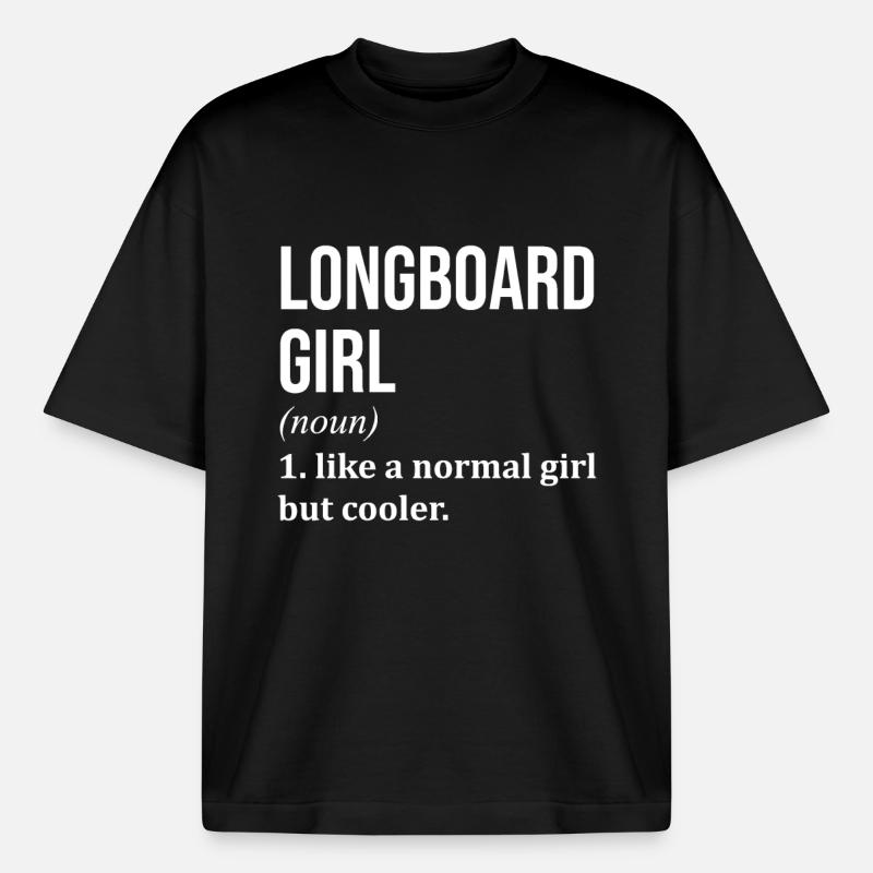 Longboard - T-shirt unisexe épais coupe boxy Stanley/Stella - noir
