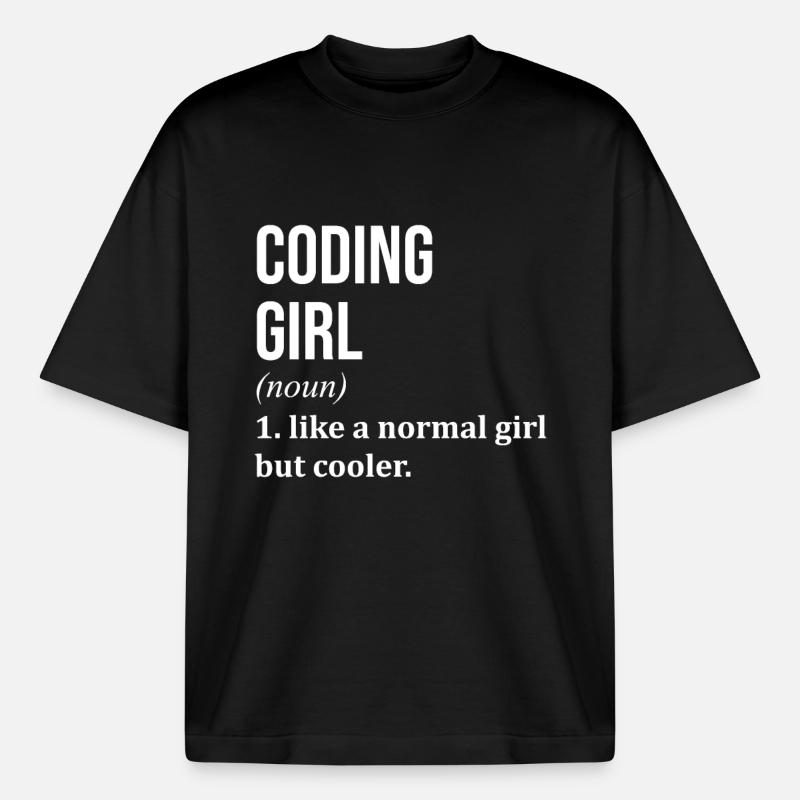 Coding - Heavyweight Boxy Unisex T-Shirt by Stanley/Stella - black