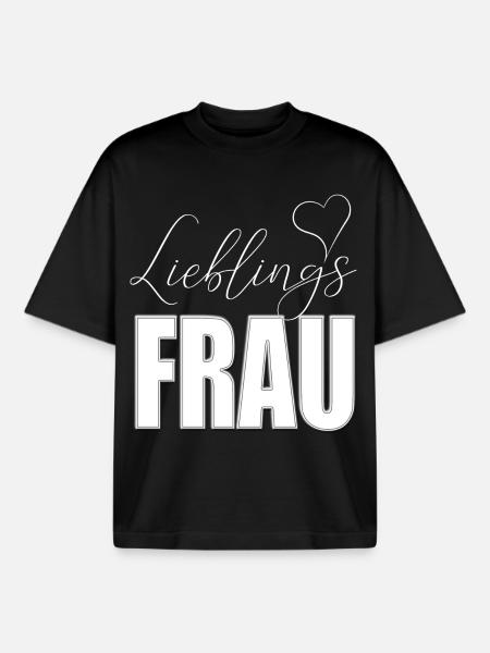Lieblingsfrau Herz - Boxy Heavyweight Unisex Organic T-Shirt von Stanley/Stella - Schwarz