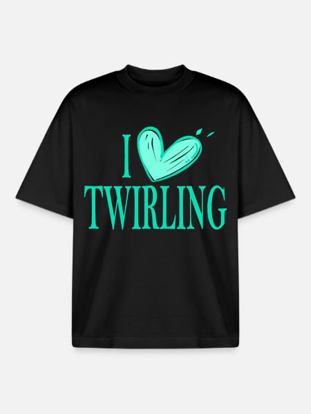 I love twb vert - T-shirt unisexe boxy épais biologique Stanley/Stella - noir
