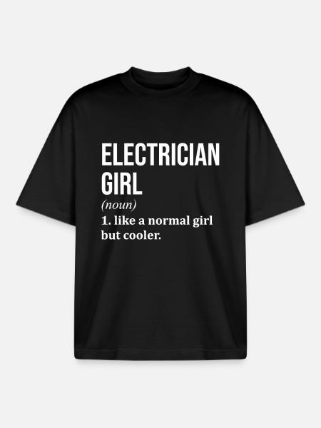 Electrician Electrician Electrician - Boxy Heavyweight Unisex Organic T-Shirt by Stanley/Stella - black
