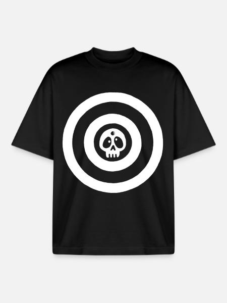 White target skull - Boxy Heavyweight Unisex Organic T-Shirt by Stanley/Stella - black