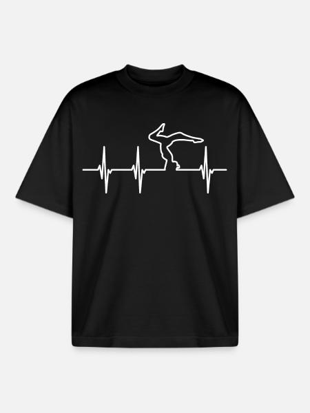 Yoga Lovers ECG Heartline - Boxy Heavyweight Unisex Organic T-Shirt by Stanley/Stella - black