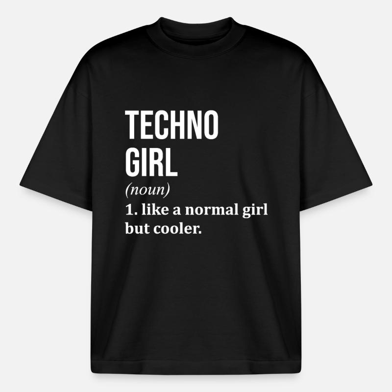 Techno - Boxy Heavyweight Unisex Organic T-Shirt von Stanley/Stella - Schwarz
