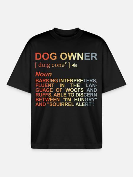 Hundebesitzer Bedeutung - Boxy Heavyweight Unisex Organic T-Shirt von Stanley/Stella - Schwarz