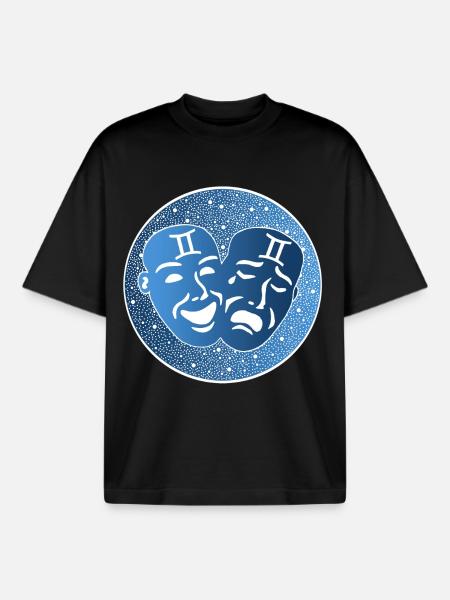 Gemini star sign - Boxy Heavyweight Unisex Organic T-Shirt by Stanley/Stella - black
