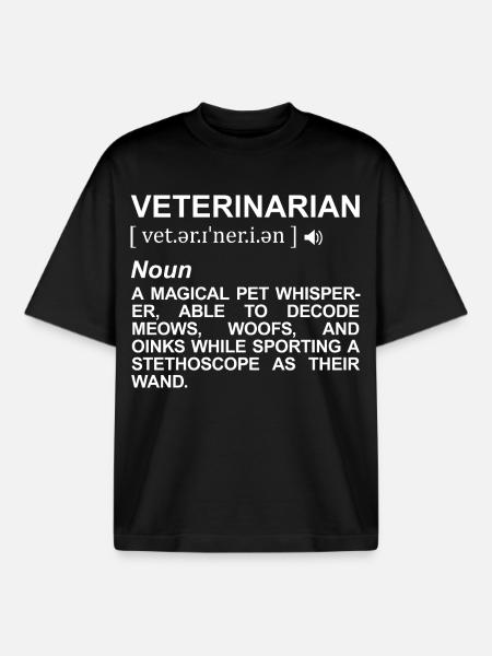 Veterinarian Dictionary - Boxy Heavyweight Unisex Organic T-Shirt by Stanley/Stella - black