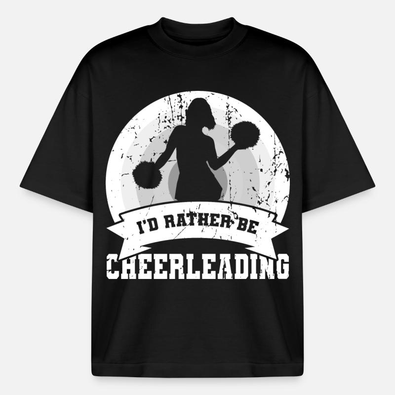 I’d Rather Be Cheerleading - Boxy Heavyweight Unisex Organic T-Shirt von Stanley/Stella - Schwarz