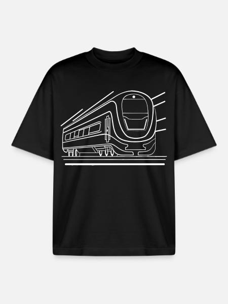 Train Comic Look - Boxy Heavyweight Unisex Organic T-Shirt by Stanley/Stella - black