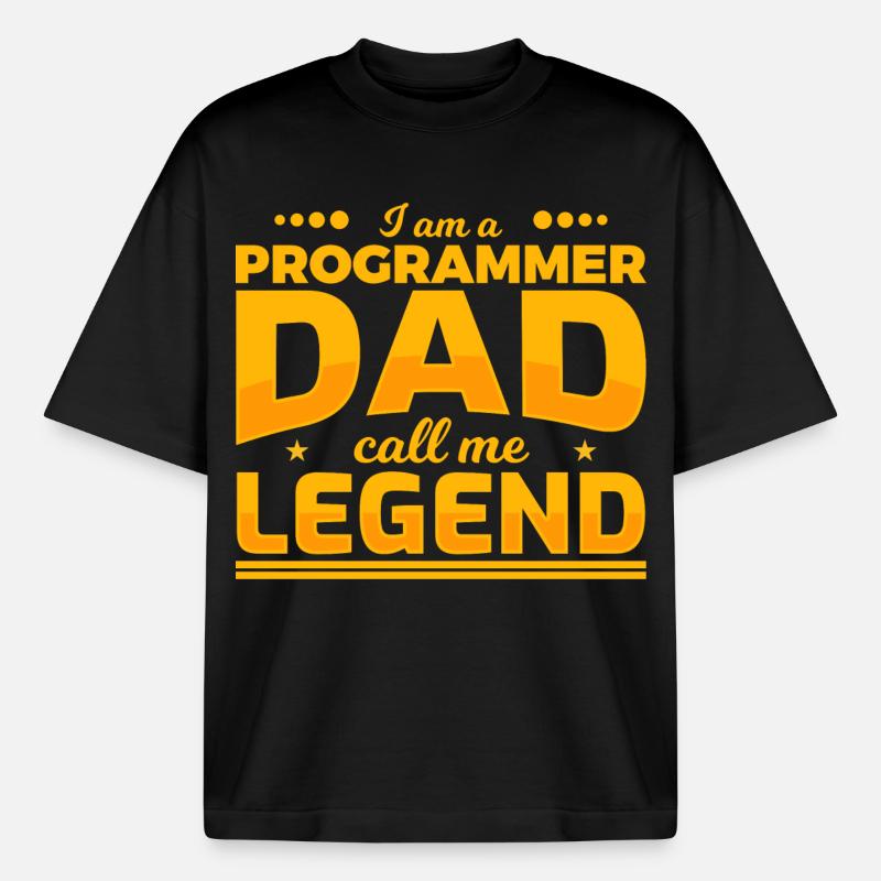 Programmer Father - Heavyweight Boxy Unisex T-Shirt by Stanley/Stella - black