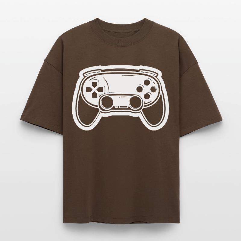 Dessin de manette de jeu vidéo T-shirt unisexe boxy épais biologique Stanley/Stella