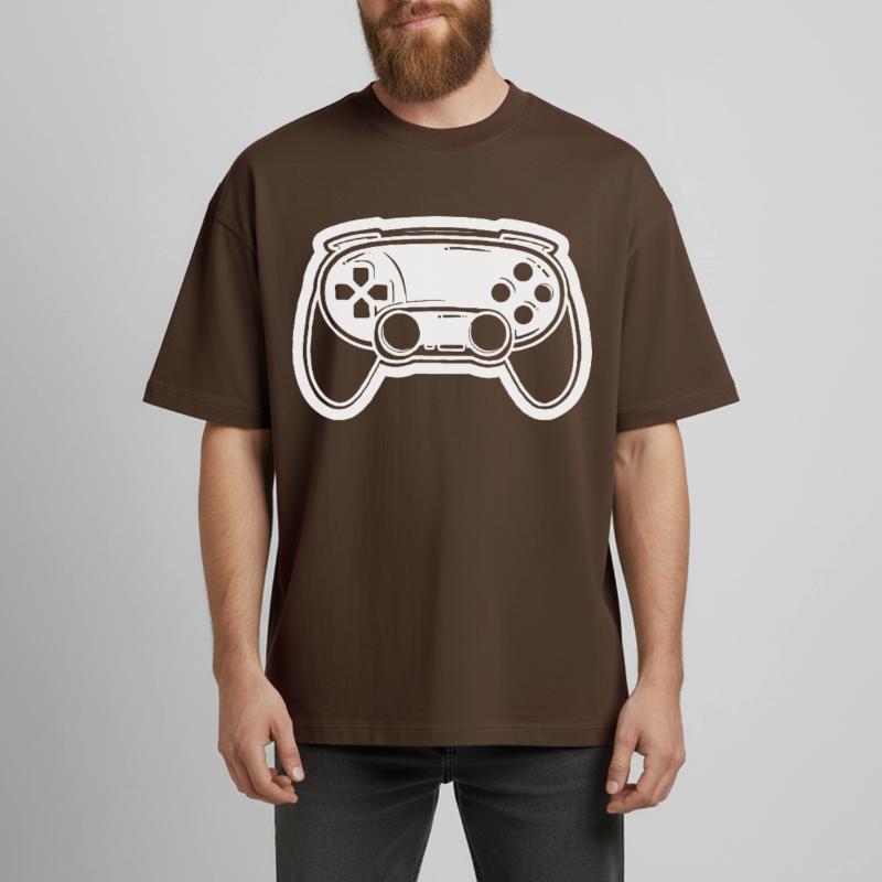 Dessin de manette de jeu vidéo T-shirt unisexe boxy épais biologique Stanley/Stella