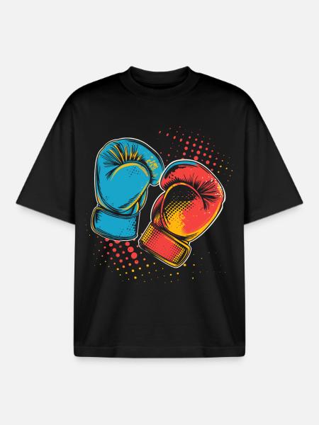Boxhandschuhe Grafik - Boxy Heavyweight Unisex Organic T-Shirt von Stanley/Stella - Schwarz