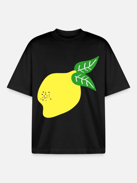 LEMON CITRUS FRUITS - Boxy Heavyweight Unisex Organic T-Shirt by Stanley/Stella - black