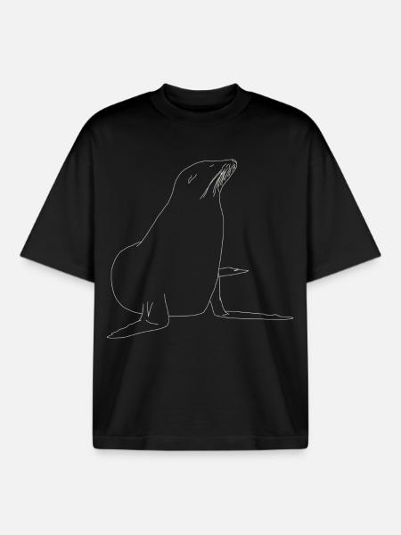 Sceller lineart - T-shirt unisexe boxy épais biologique Stanley/Stella - noir