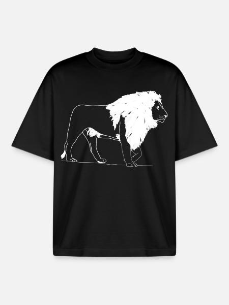 Lion - T-shirt unisexe boxy épais biologique Stanley/Stella - noir