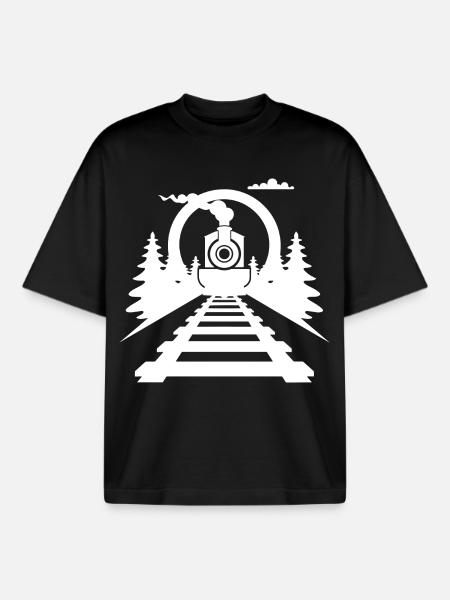 Eisenbahn - Boxy Heavyweight Unisex Organic T-Shirt von Stanley/Stella - Schwarz