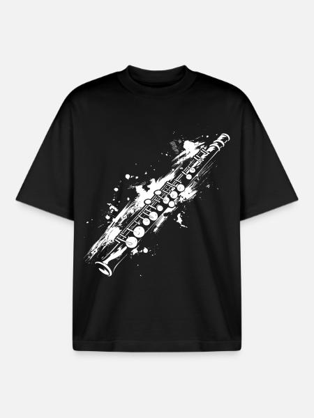 Flûte - T-shirt unisexe boxy épais biologique Stanley/Stella - noir