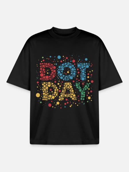 DOT DAY - Boxy Heavyweight Unisex Organic T-Shirt by Stanley/Stella - black