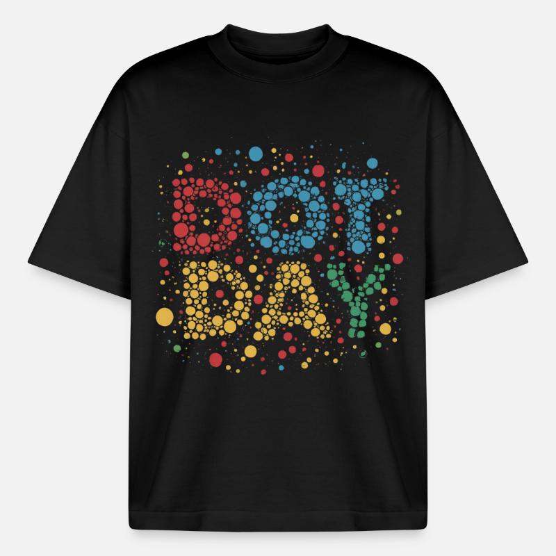 DOT DAY - Heavyweight Boxy Unisex T-Shirt by Stanley/Stella - black