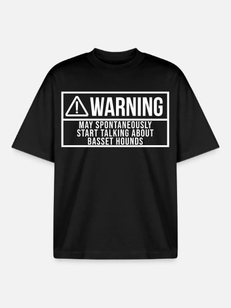 Basset Hound Basset Hound Basset Hound - Boxy Heavyweight Unisex Organic T-Shirt by Stanley/Stella - black