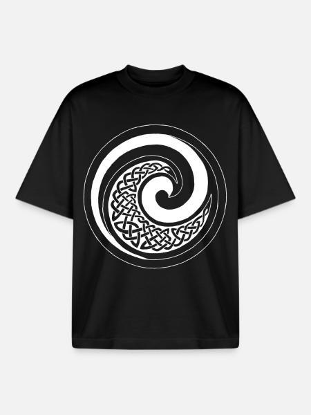 White Ocean Wave - Boxy Heavyweight Unisex Organic T-Shirt by Stanley/Stella - black