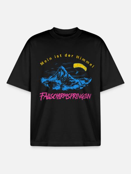 My kingdom is the sky – skydiving - Boxy Heavyweight Unisex Organic T-Shirt by Stanley/Stella - black