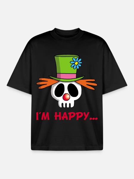 Clown Skull - Boxy Heavyweight Unisex Organic T-Shirt by Stanley/Stella - black