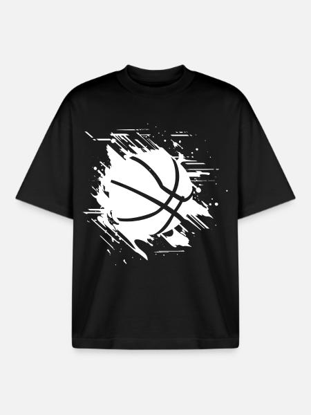 Basketball Graphics - Boxy Heavyweight Unisex Organic T-Shirt by Stanley/Stella - black