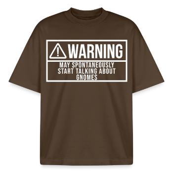 Gnom - Boxy Heavyweight Unisex Organic T-Shirt von Stanley/Stella - Dunkelbraun - Vorne - AI Model Male 185 light (185cm) & AI Model Female 172 dark (172cm)